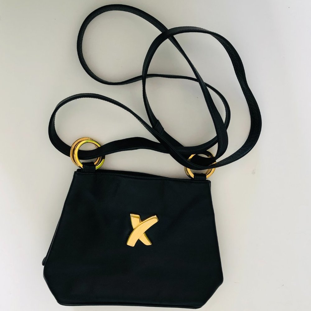 VINTAGE Paloma Picasso Small Black Crossbody Bag EUC